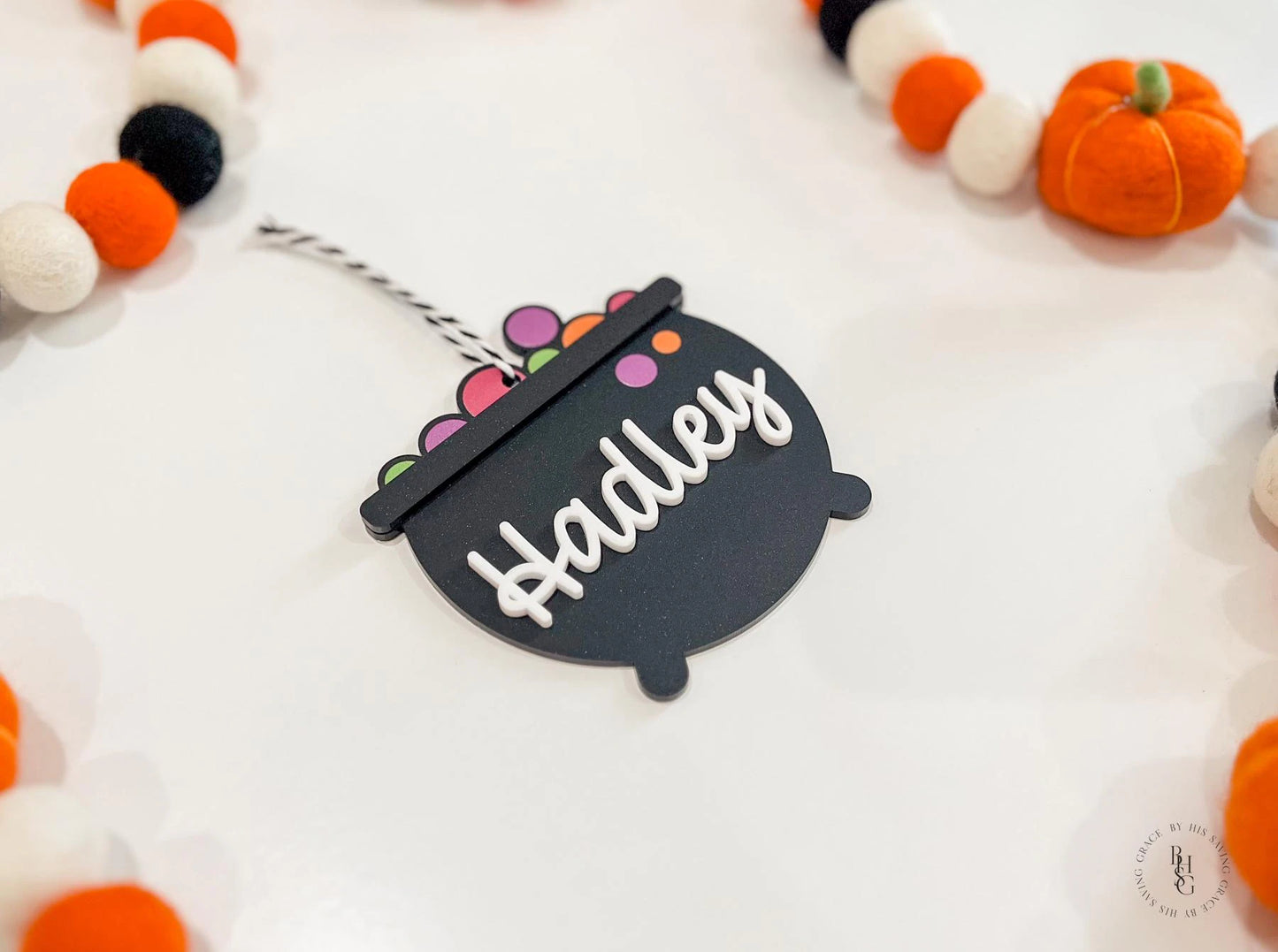Bubbling Cauldron Halloween Bag Tag