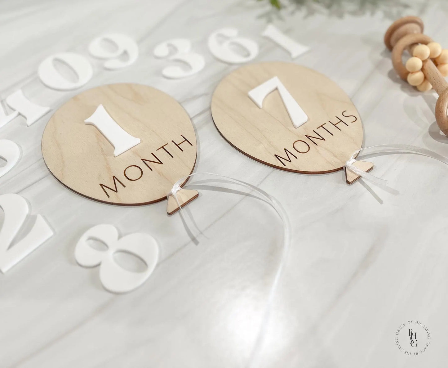 Interchangeable 3D Balloon Monthly Milestone Discs For Baby Photos