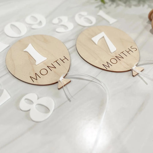 Interchangeable Number Balloon Monthly Milestone Markers
