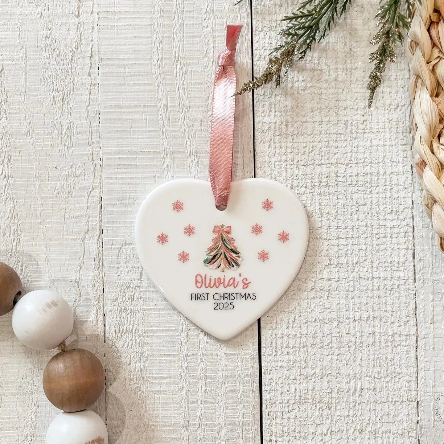 First Christmas Ceramic Heart Ornament