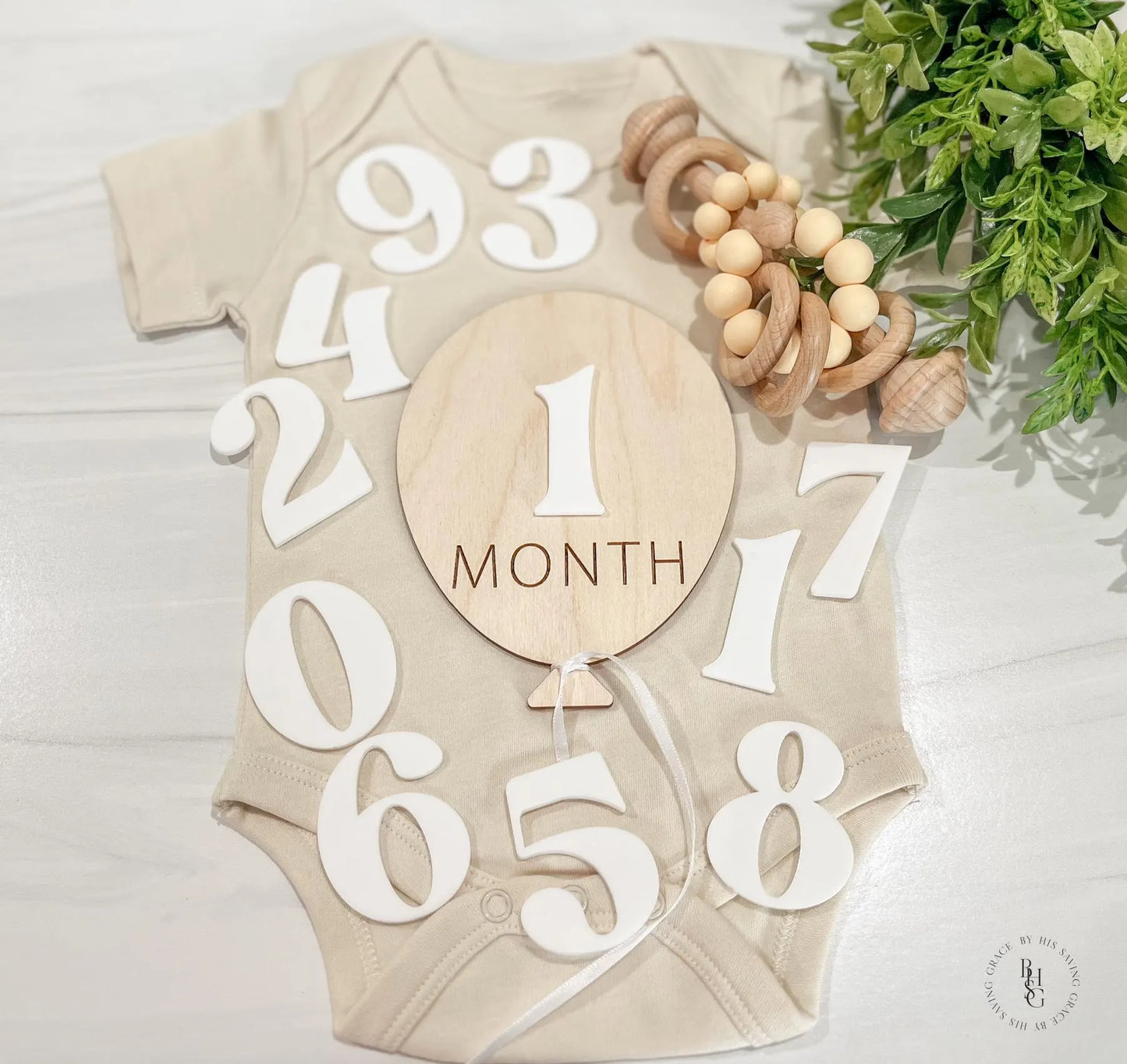 Interchangeable 3D Balloon Monthly Milestone Discs For Baby Photos