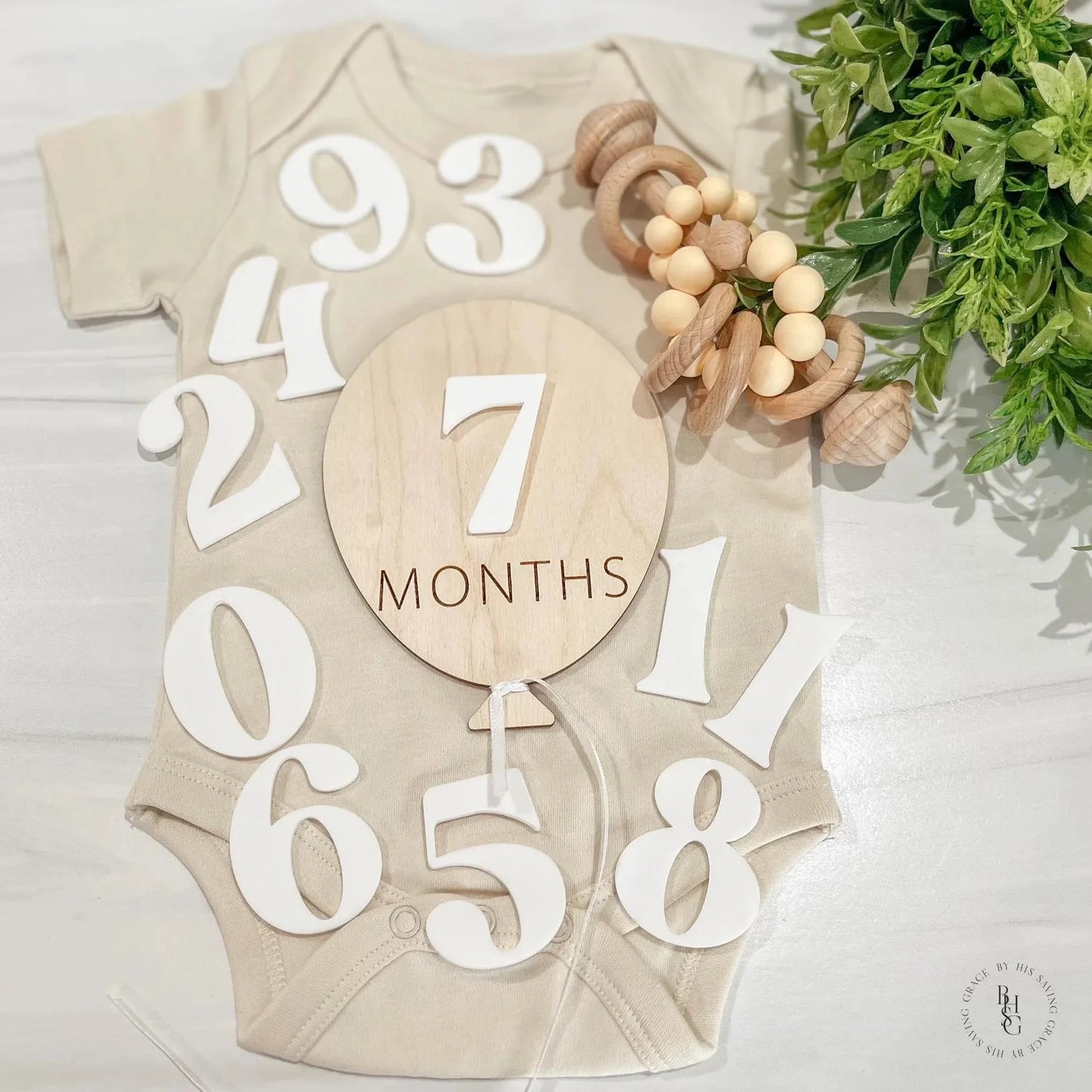 Interchangeable Number Balloon Monthly Milestone Markers