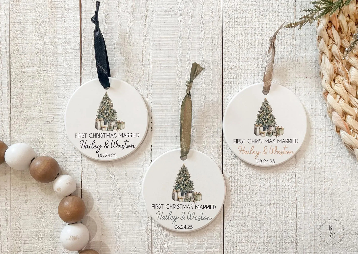 First Christmas Married Ceramic Ornament