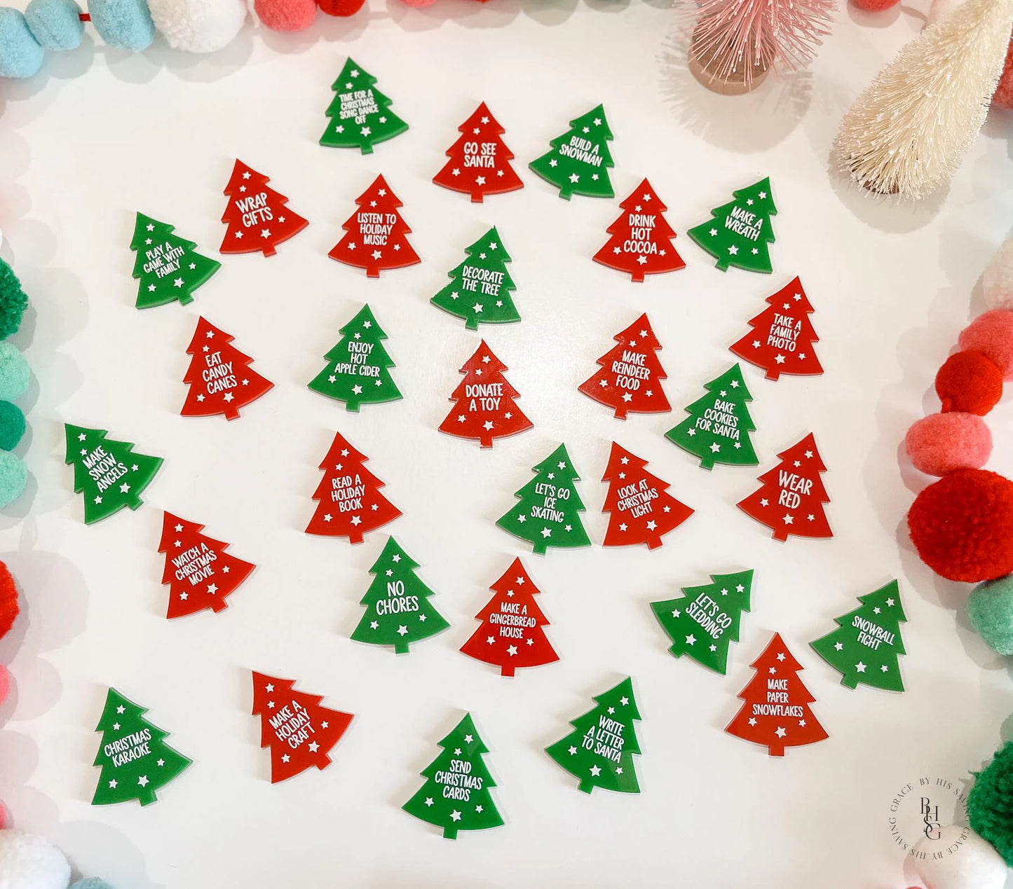Christmas Bucket List Acrylic Tokens