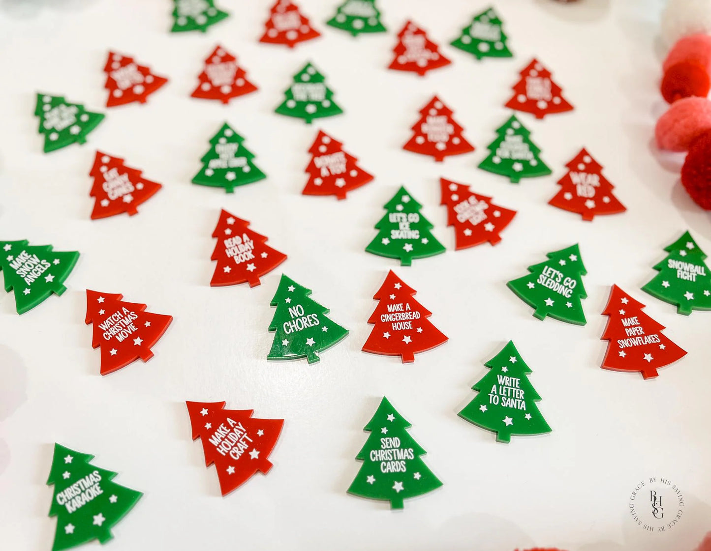 Christmas Bucket List Acrylic Tokens