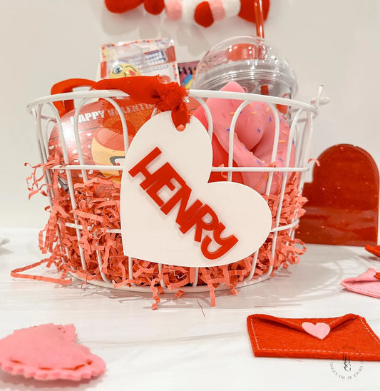 Personalized Heart Valentine’s Day Basket Tag