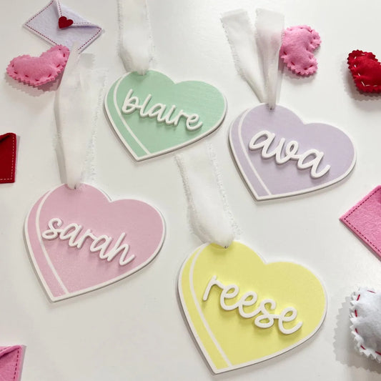 Personalized Conversation Heart Valentine’s Day Tag