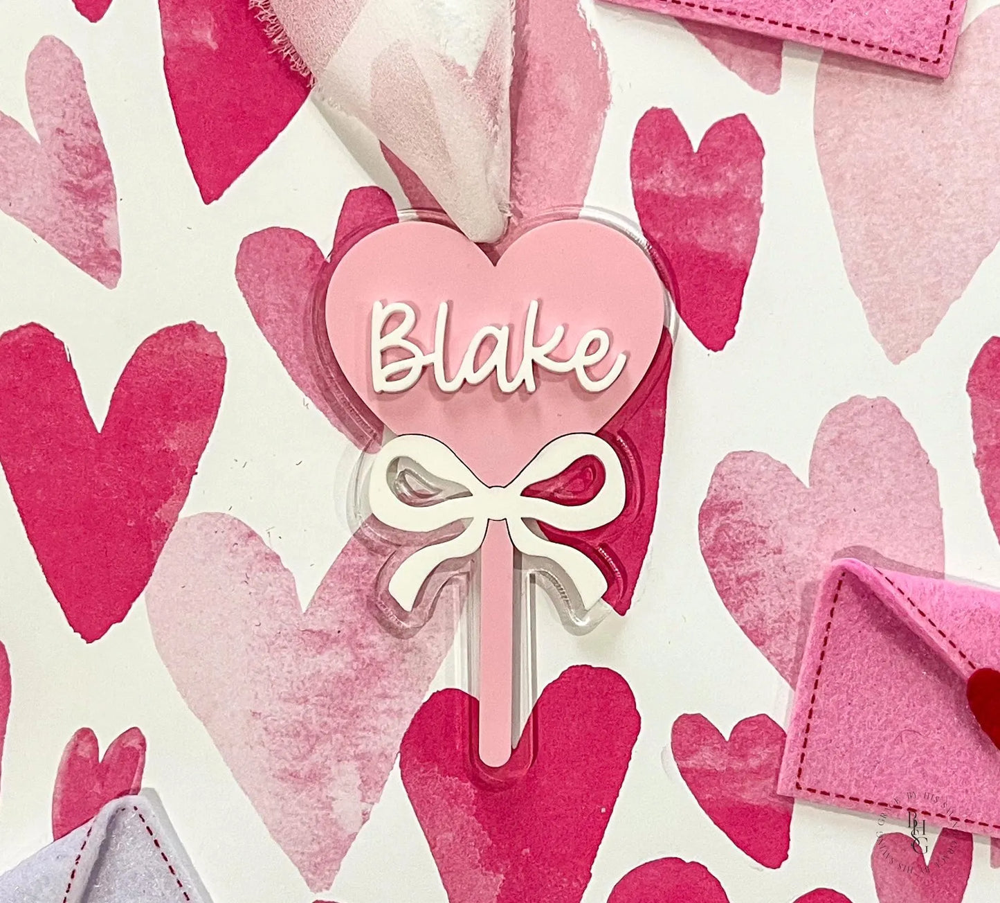 Personalized Heart Sucker Valentine's Day Tag