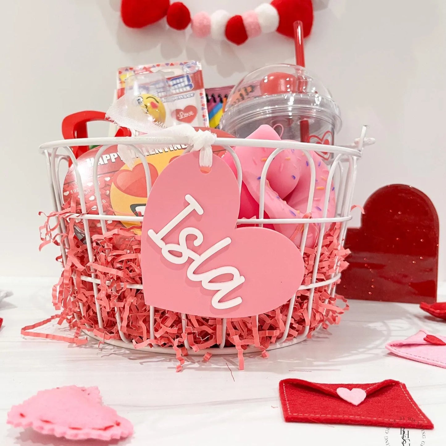 Personalized Heart Valentine’s Day Basket Tag