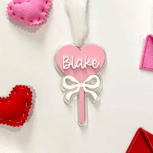 Personalized Heart Sucker Valentine's Day Tag