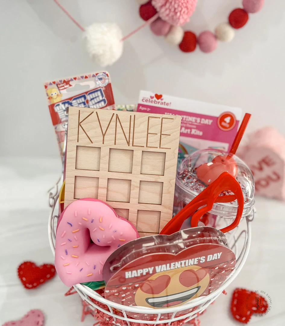 Wooden Valentine's Day Tic-Tac-Toe Board