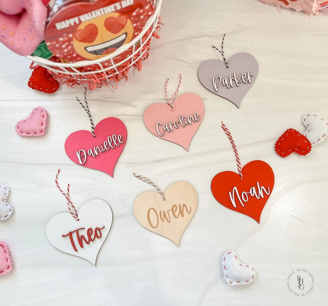 Valentine's Day Wooden Heart Tag