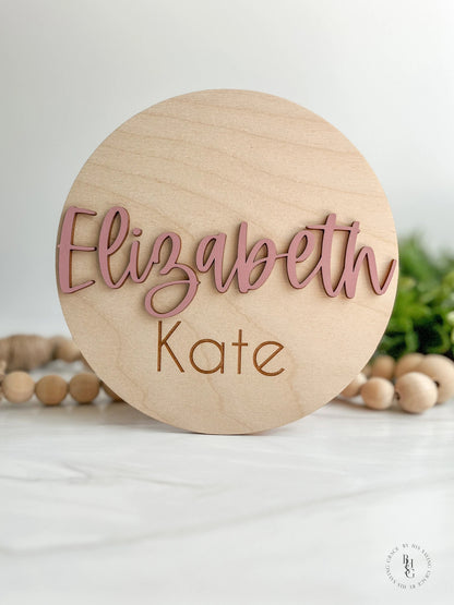 Wooden Baby Name Announcement Sign