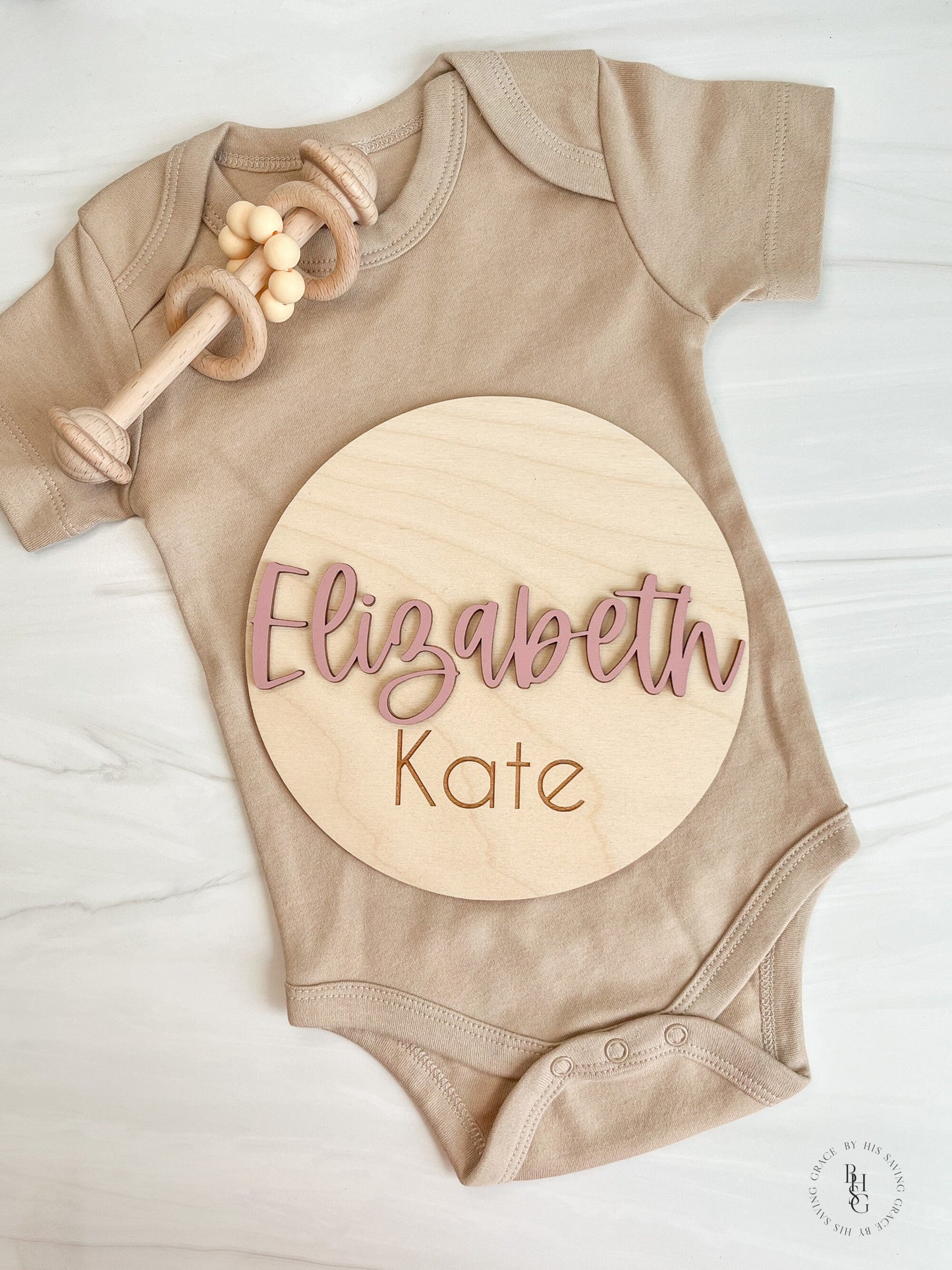 Wooden Baby Name Announcement Sign