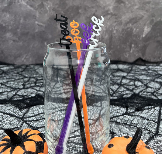 Set of 4 Halloween Drink Stir Sticks