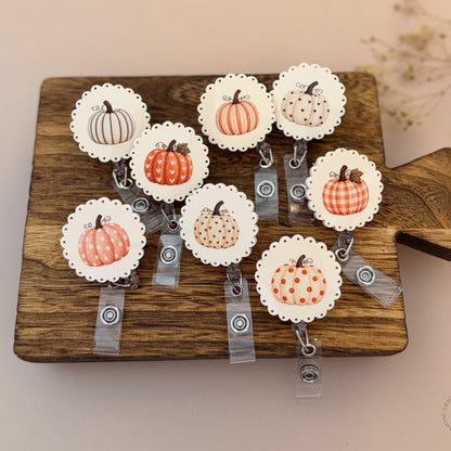 Vintage Pumpkin Badge Reel