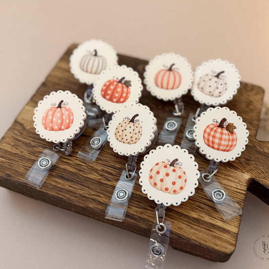 Vintage Pumpkin Badge Reel