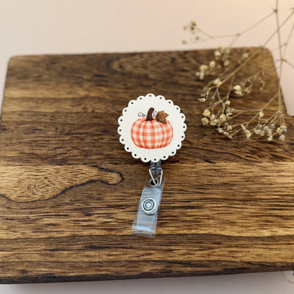 Vintage Pumpkin Badge Reel