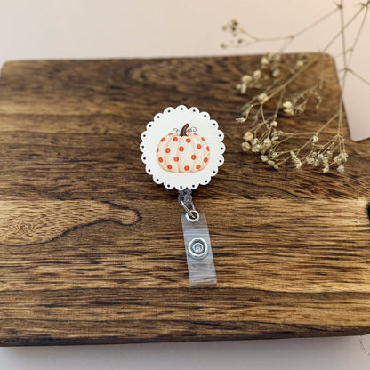 Vintage Pumpkin Badge Reel