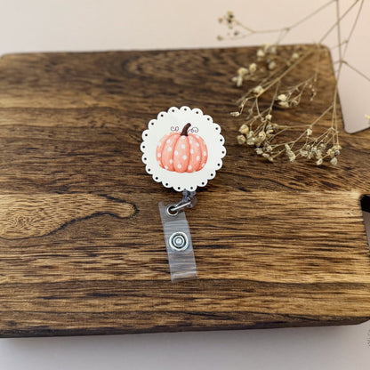 Vintage Pumpkin Badge Reel