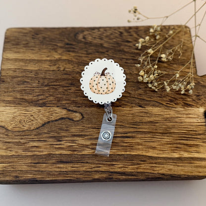 Vintage Pumpkin Badge Reel