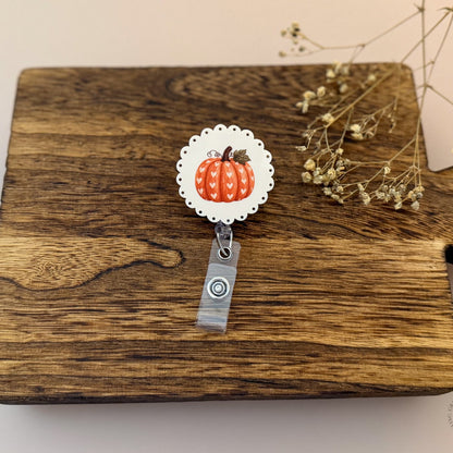 Vintage Pumpkin Badge Reel