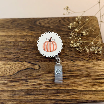 Vintage Pumpkin Badge Reel