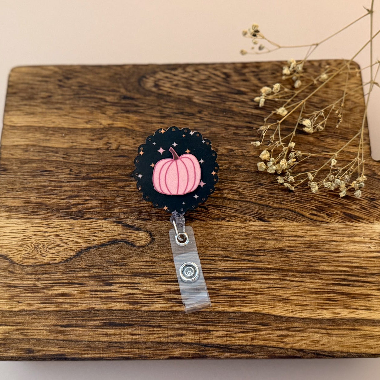 Happy Ghost or Pumpkin Halloween Badge Reel
