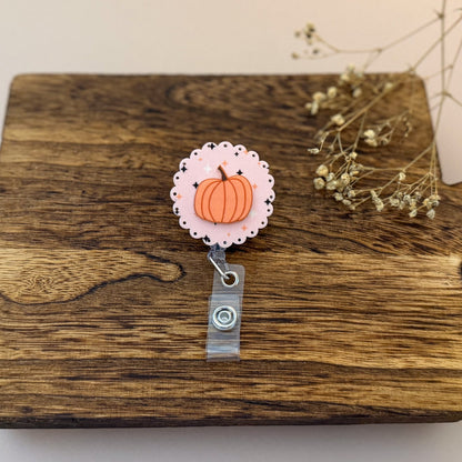 Happy Ghost or Pumpkin Halloween Badge Reel