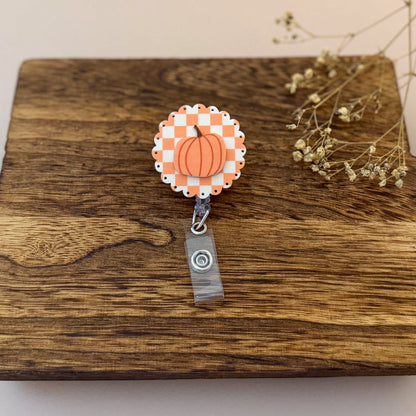 Happy Ghost or Pumpkin Halloween Badge Reel