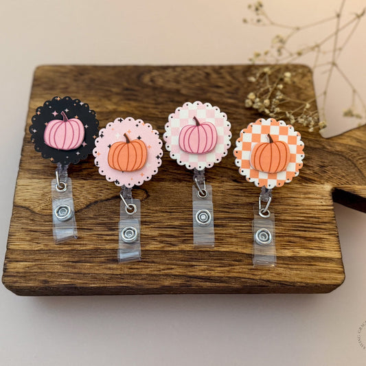 Happy Ghost or Pumpkin Halloween Badge Reel