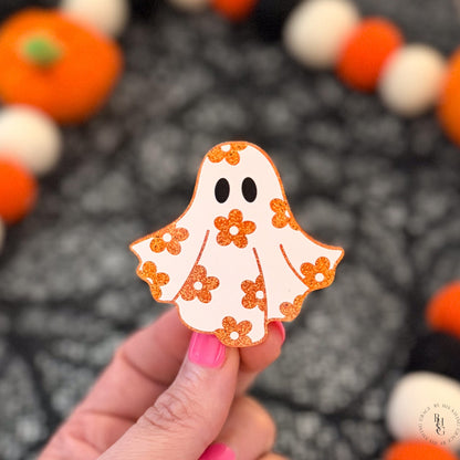 Daisy Glitter Ghost Badge Reel