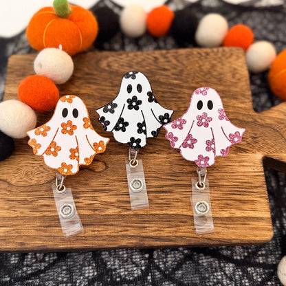 Daisy Glitter Ghost Badge Reel