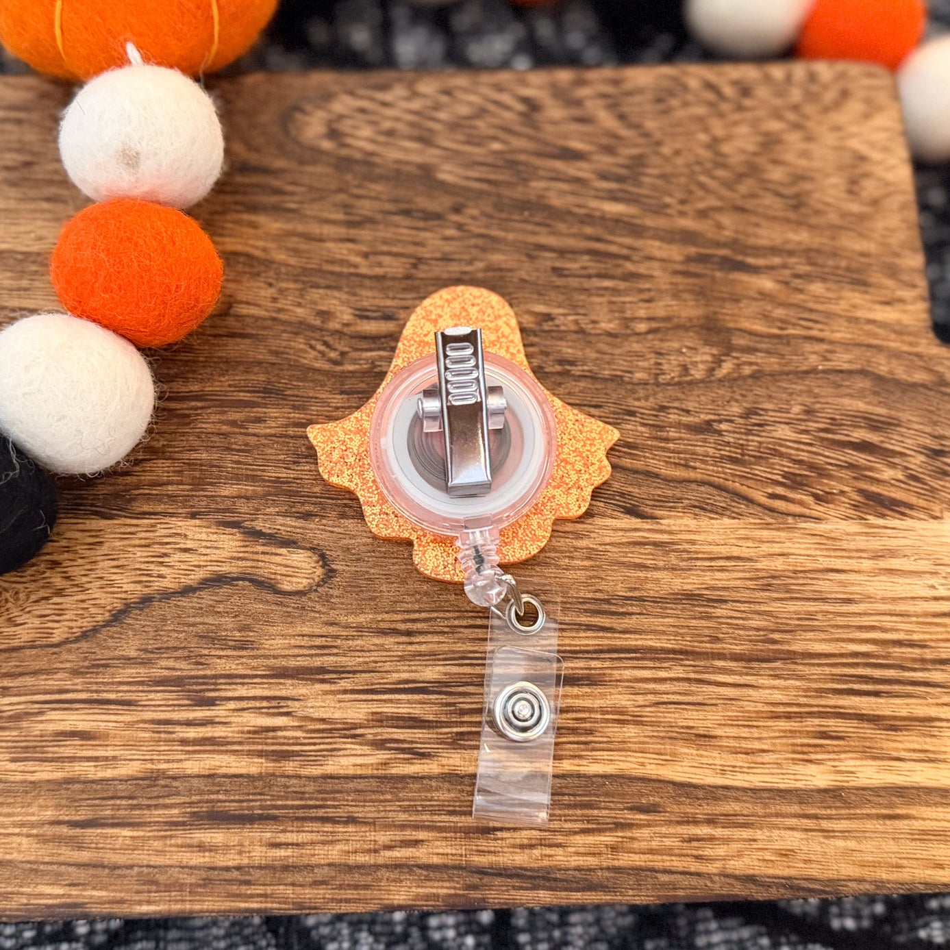 Daisy Glitter Ghost Badge Reel