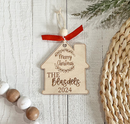 Wooden New Home 2024 Ornament