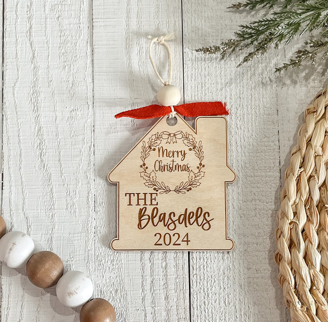 Wooden New Home 2024 Ornament