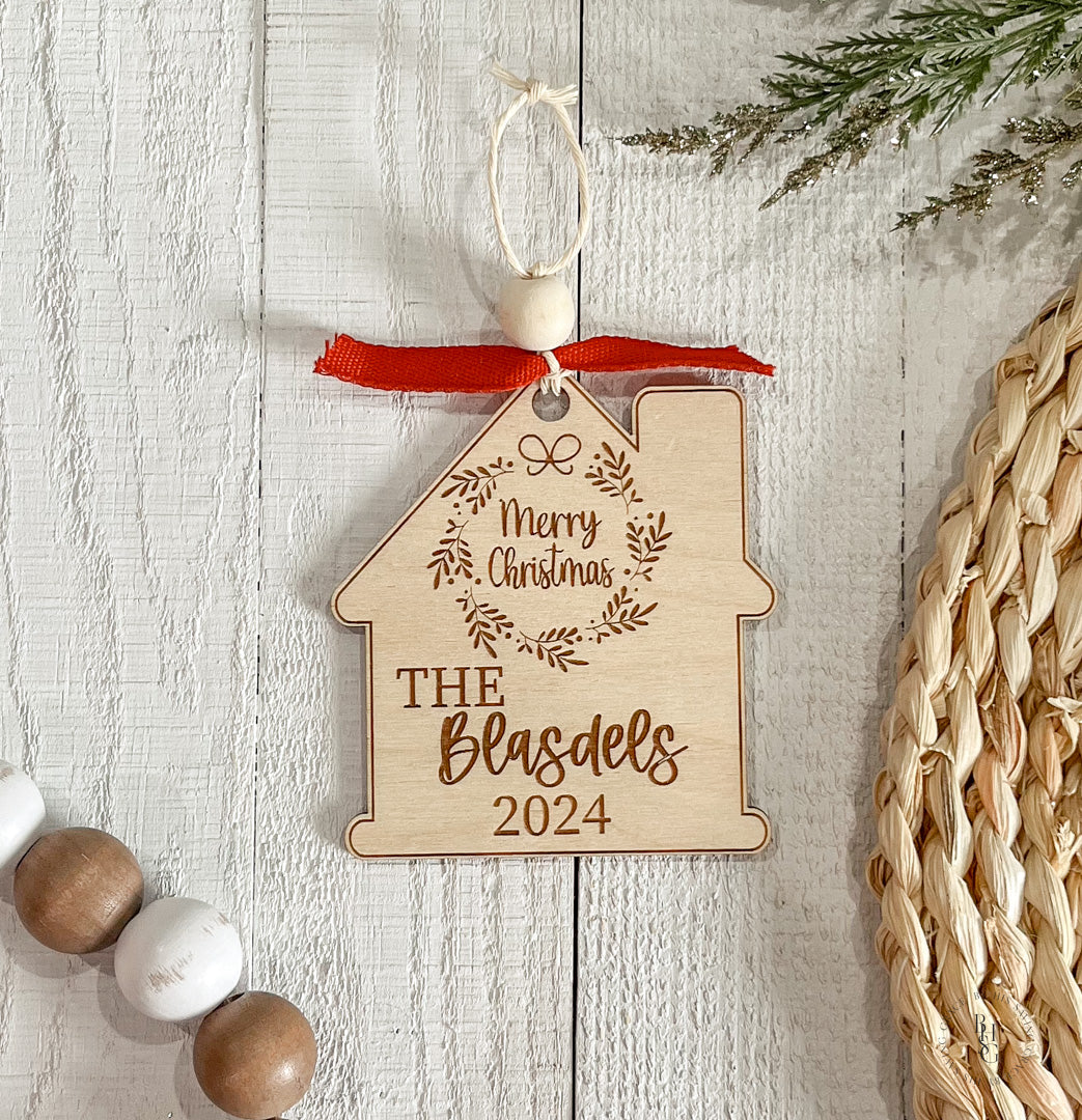 Wooden New Home 2024 Ornament