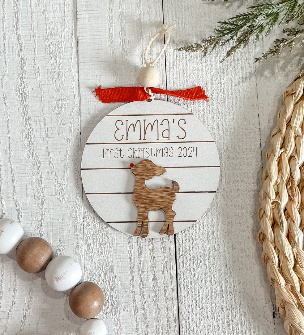 Wooden First Christmas 2024 Ornament