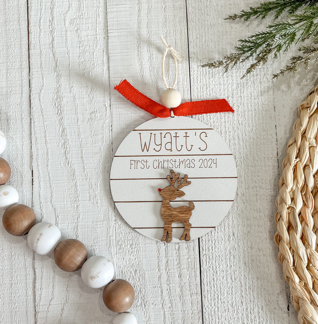 Wooden First Christmas 2024 Ornament