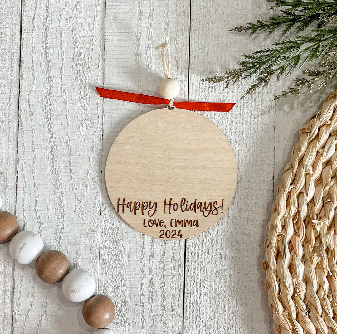 Draw On A Wooden Christmas 2024 Ornament