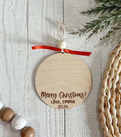 Draw On A Wooden Christmas 2024 Ornament