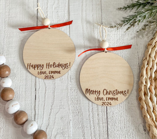 Draw On A Wooden Christmas 2024 Ornament