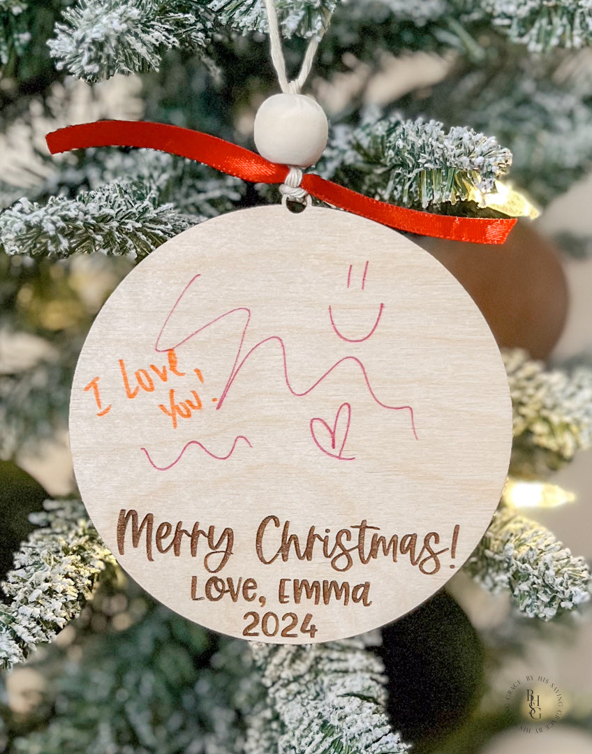 Draw On A Wooden Christmas 2024 Ornament