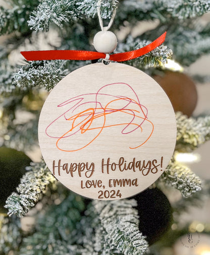 Draw On A Wooden Christmas 2024 Ornament