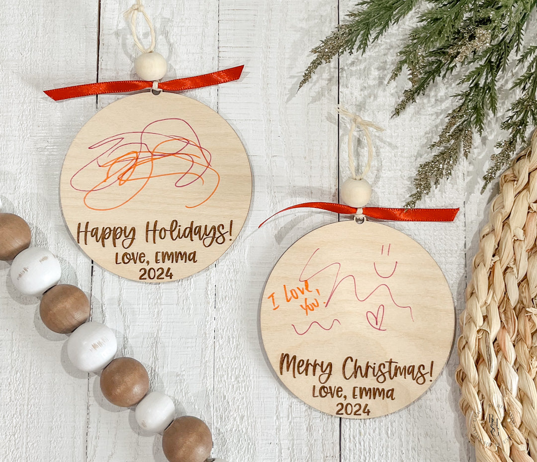 Draw On A Wooden Christmas 2024 Ornament