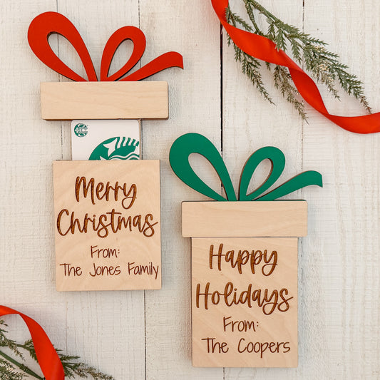 Merry Christmas & Happy Holidays Christmas Gift Card Holder