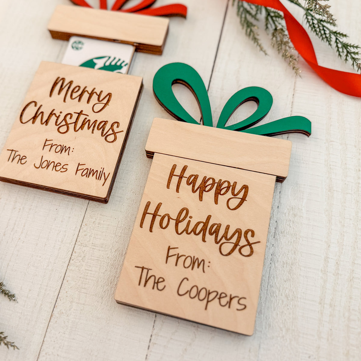 Merry Christmas & Happy Holidays Christmas Gift Card Holder