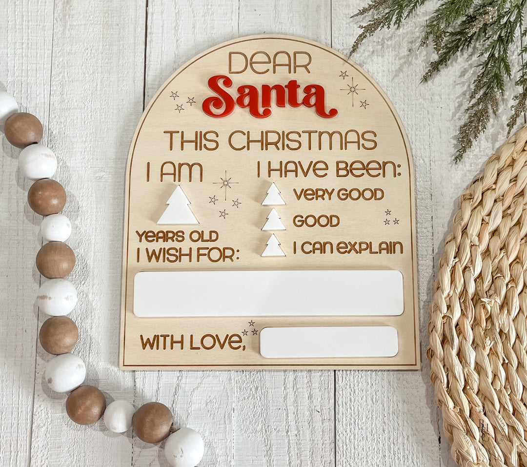 Reusable Dear Santa Dry Erase Letter Board