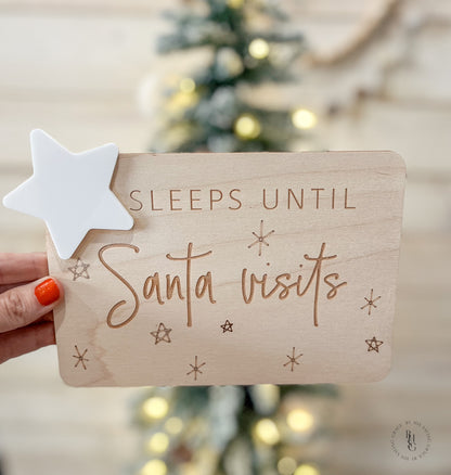 Sleeps Until Santa Visits Countdown Sign