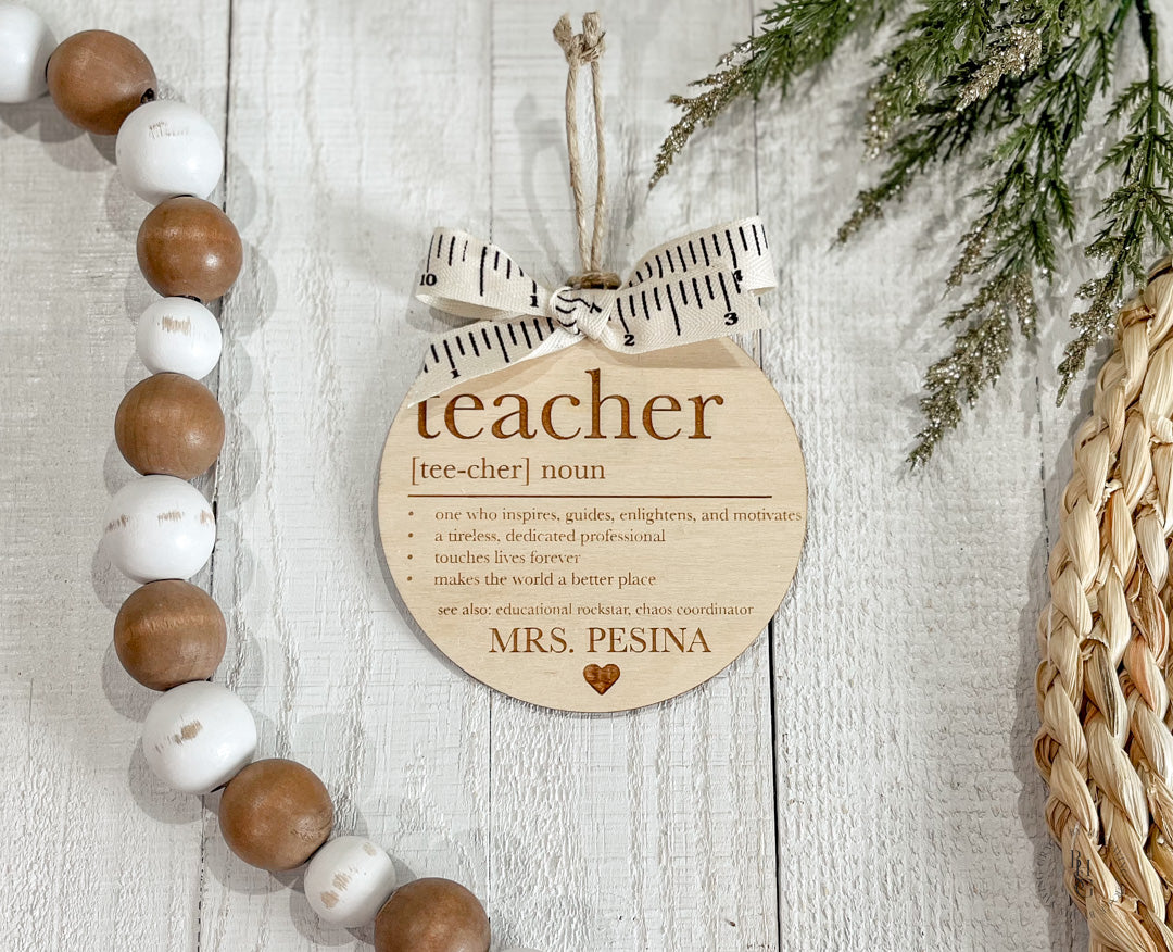 Wooden Teacher Ornament